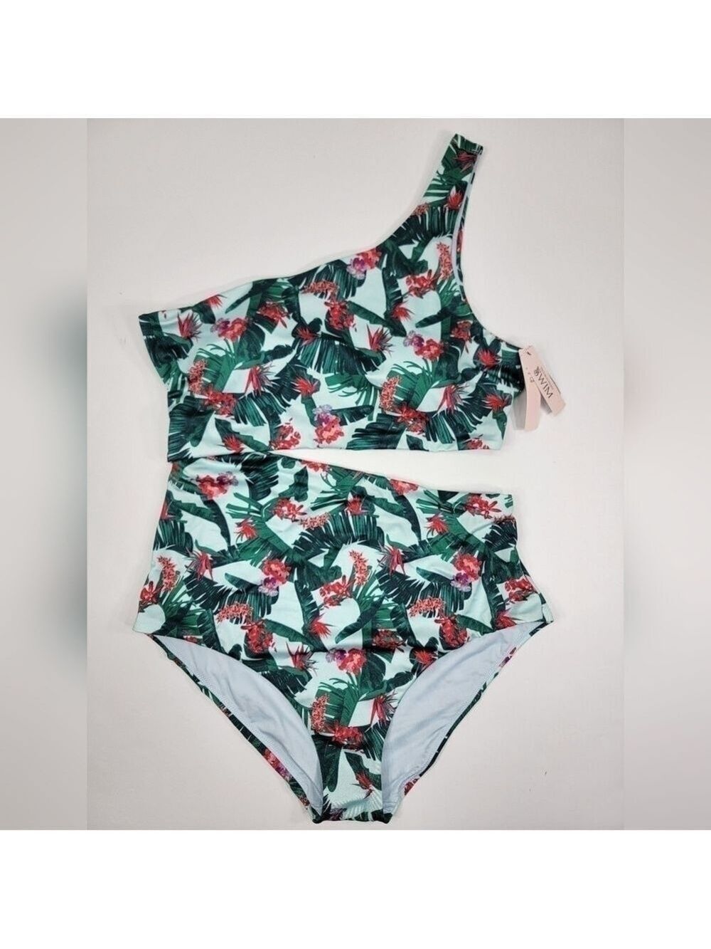 NEW Victoria’s Secret Cut Out One Piece Tropical Floral Design Swim Suit Large